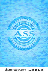Ass sky blue emblem with triangle mosaic background
