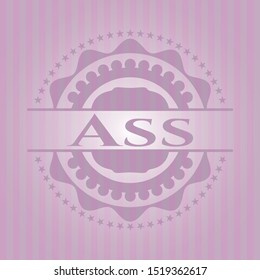 Ass vintage pink emblem. Vector Illustration. Detailed.