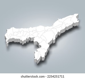 Assam 3d district map is a state of India