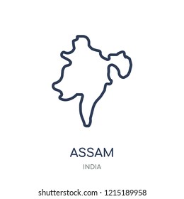 assam icon. assam linear symbol design from India collection. Simple outline element vector illustration on white background.