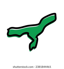 Assam Indian state map vector illustration.