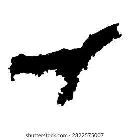 Assam state map, administrative division of India. Vector illustration.