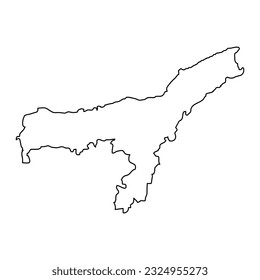 Assam state map, administrative division of India. Vector illustration.