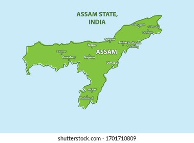 Assam State Map India Country Stock Vector (Royalty Free) 1701710809