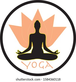  Assana. yoga on lotus background