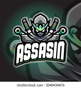 Assasin Esport logo. Suitable for team logo or esport logo and mascot logo, or tshirt design.