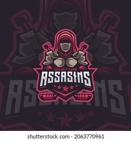 Assasin Logo Design Illustration For Hockey club	
