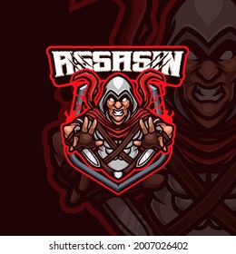 Assasin mascot esports gaming logo design