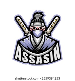 assasin mascot illustration logo design