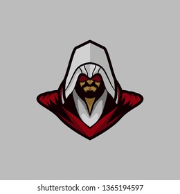 assasin mascot logo. assasin esport gaming logo.