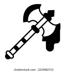 Assassin axe Half Glyph Vector Icon which can easily modified

