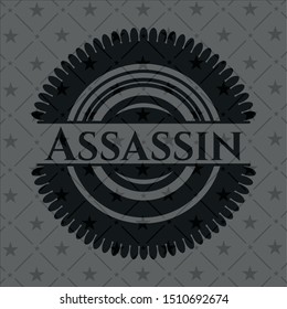 Assassin black emblem. Vintage. Vector Illustration. Detailed.