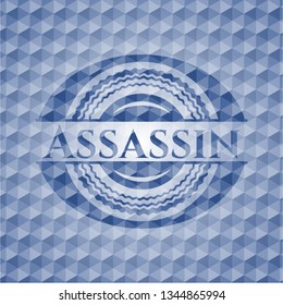 Assassin blue hexagon emblem.