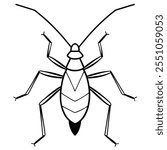 Assassin Bug insect flat vector illustration on a white background