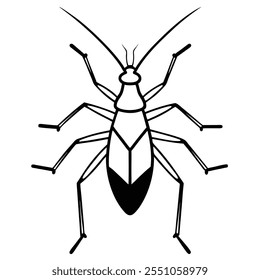 Ilustración vectorial plana del insecto del insecto del asesino en un fondo blanco