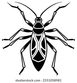 Ilustración vectorial plana del insecto del insecto del asesino en un fondo blanco