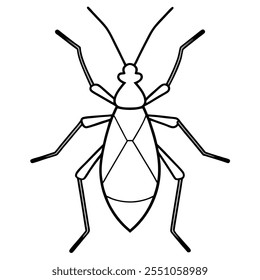 Assassin Bug inseto vetor plano ilustração em um fundo branco