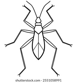 Ilustración vectorial plana del insecto del insecto del asesino en un fondo blanco