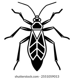 Ilustración vectorial plana del insecto del insecto del asesino en un fondo blanco