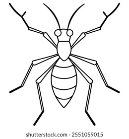 Ilustración vectorial plana del insecto del insecto del asesino en un fondo blanco