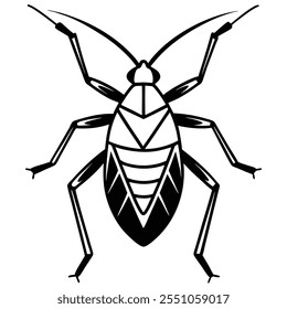 Ilustración vectorial plana del insecto del insecto del asesino en un fondo blanco