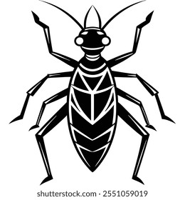 Ilustración vectorial plana del insecto del insecto del asesino en un fondo blanco