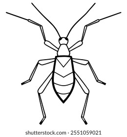 Ilustración vectorial plana del insecto del insecto del asesino en un fondo blanco