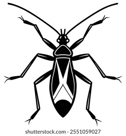 Ilustración vectorial plana del insecto del insecto del asesino en un fondo blanco