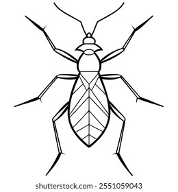 Assassin Bug inseto vetor plano ilustração em um fundo branco