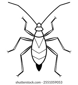 Ilustración vectorial plana del insecto del insecto del asesino en un fondo blanco