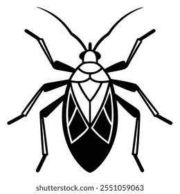 Ilustración vectorial plana del insecto del insecto del asesino en un fondo blanco