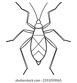 Assassin Bug inseto vetor plano ilustração em um fundo branco