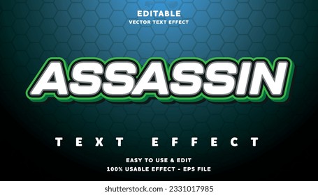 assassin editable text effect with modern and simple style	