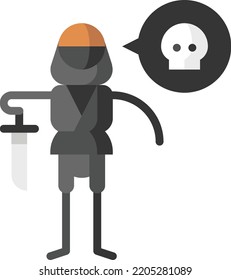 assassin isolated design element stock illustration. Vector on a white background