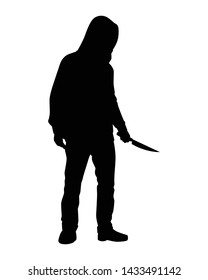 Assassin With Knife Silhouette Vector