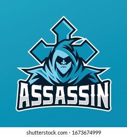 Assassin knight esport mascot gaming logo template