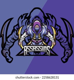 Assassin mascot esport logo design