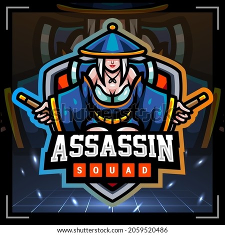 Assassin mascot. esport logo design