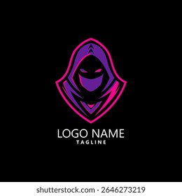 vetor de design de logotipo do mascote do assassino