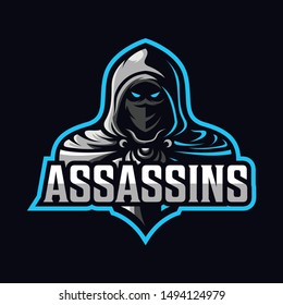 assassin mascot sport logo design vector