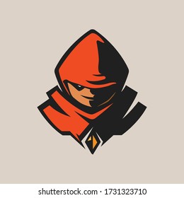 Assassin Ninja E-sports Gaming Vector Logo Design.