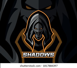 Assassin / Ninja Sports Mascot  gaming Logo, vector illustration
