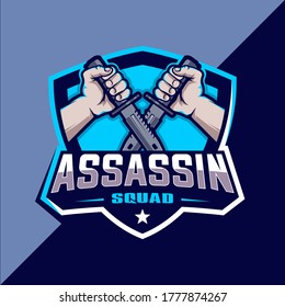 Assassin-Staffelung, Logo-Design, Vektorgrafik