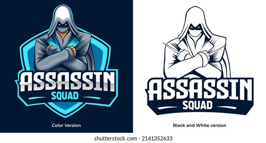 assassin squad esport logo mascot design