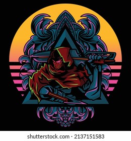 Assassin-Vektorgrafik mit Schwert