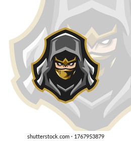 Assassin Vector with green robe Mascot Logo Illustration Template