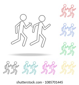 Assassin and victim . Elements of human death in multi colored icons. Premium quality graphic design icon. Simple icon for websites, web design, mobile app, info graphics on white background