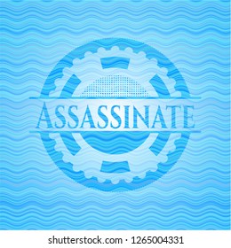 Assassinate water wave concept emblem background.