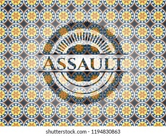 Assault arabesque badge. arabic decoration.