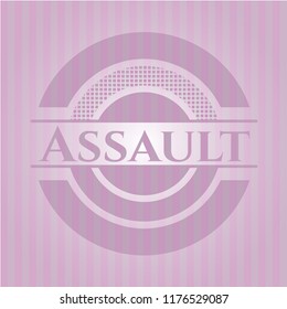 Assault badge with pink background